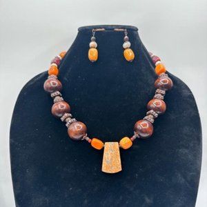 Necklace and earrings